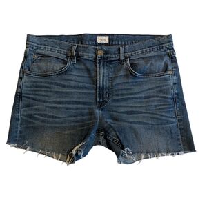 HUDSON Straight Zip Fly Cutoff Denim Jean Shorts | Raw Hem | Fits Like Size 18